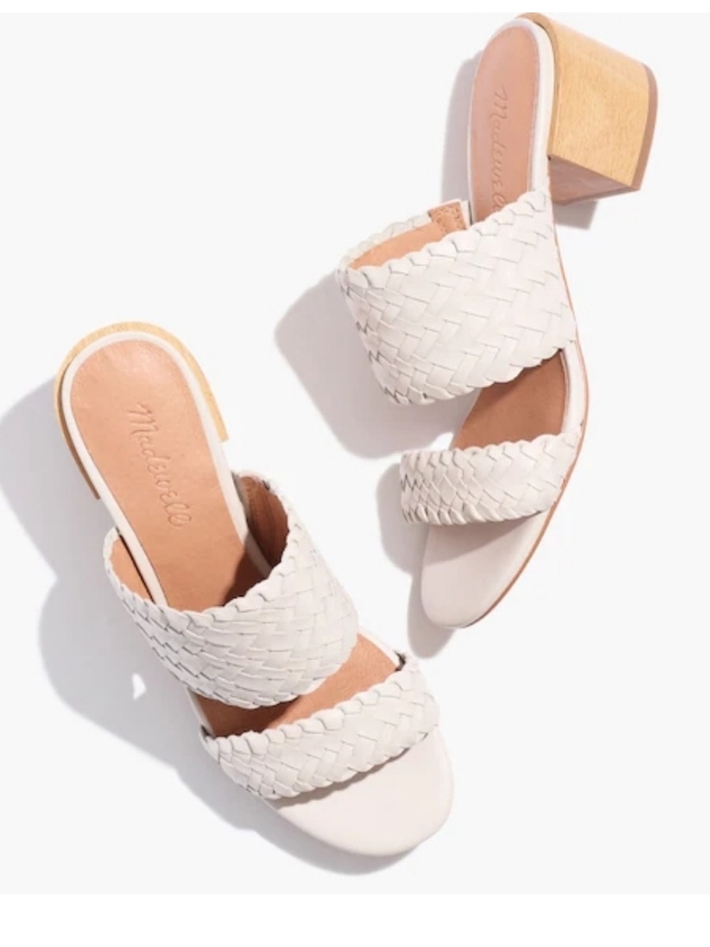 Madewell Off-White Braided Double-Strap Slide Mules